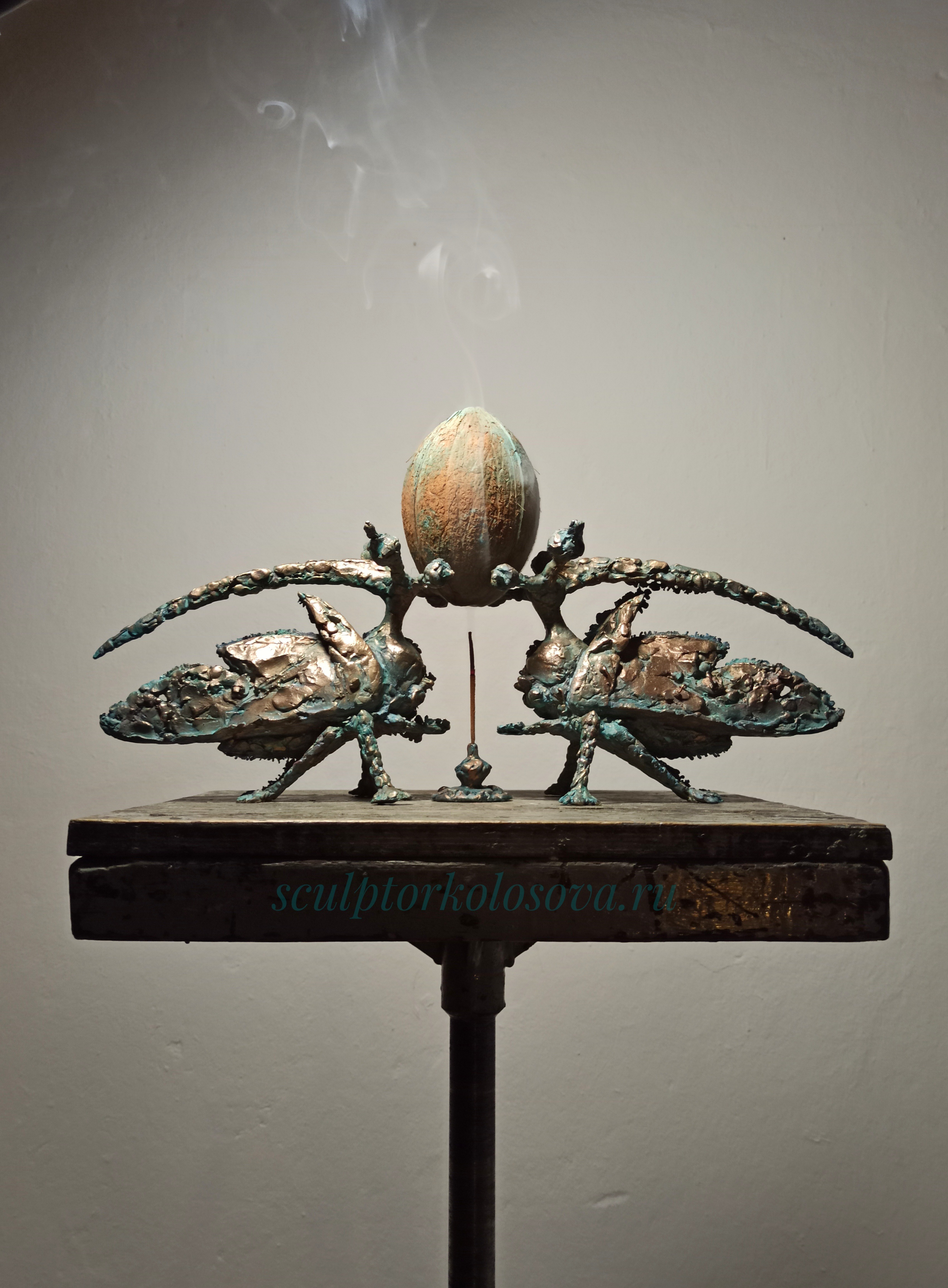 Скульптура жуков в бронзе, интерьерная скульптура, Скульптура животных в бронзе,  скульптура на заказ, скульптор Ольга Колосова, авторскую скульптуру купить
