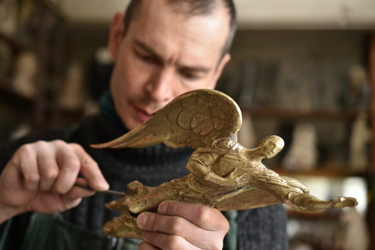 Скульптура ангела на заказ, скульптор Алексей Селиванов.