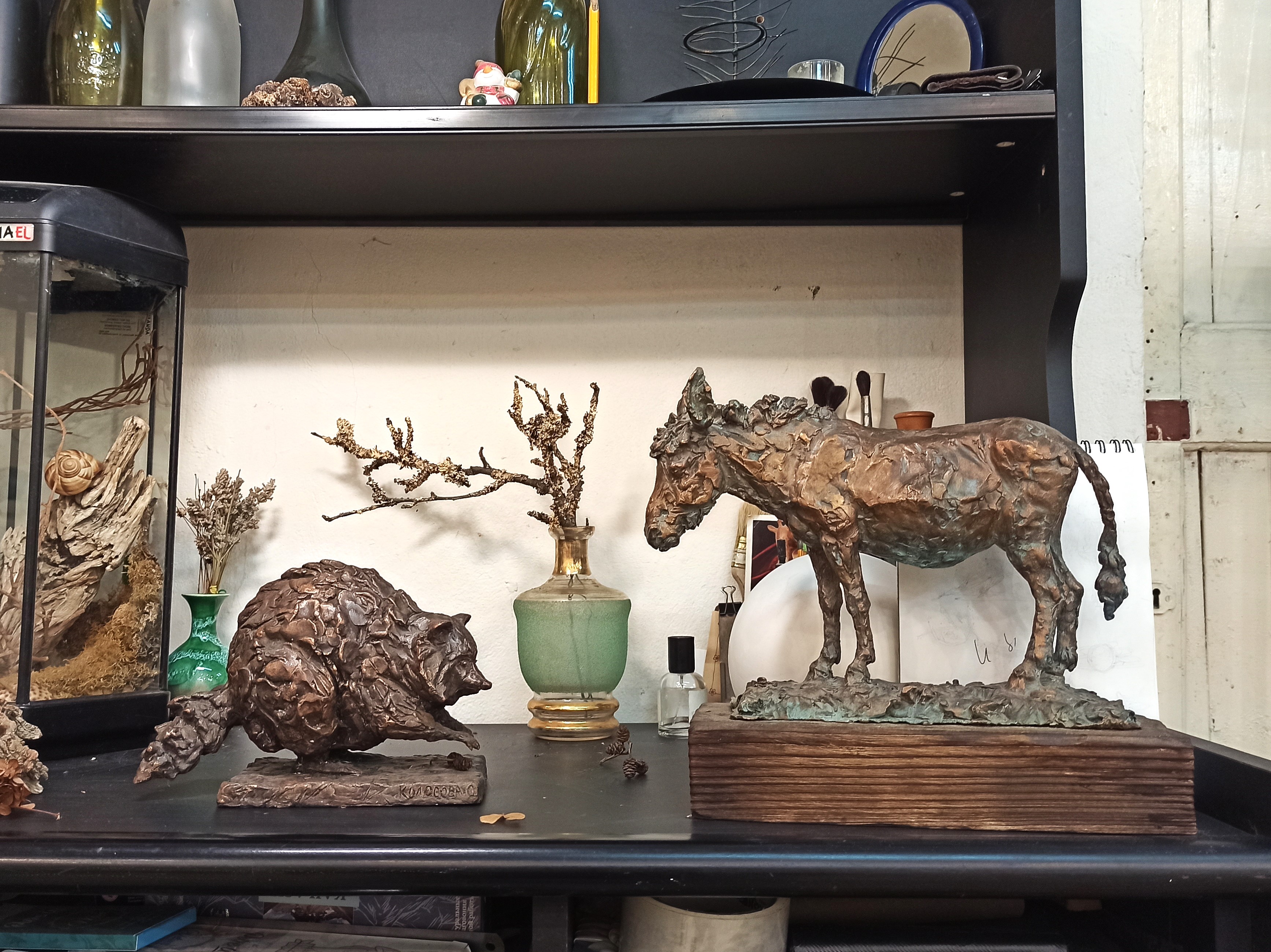 Скульптура  ослика в бонзе,  скульптура на заказ, скульптор Ольга Колосова, авторскую скульптуру купить.